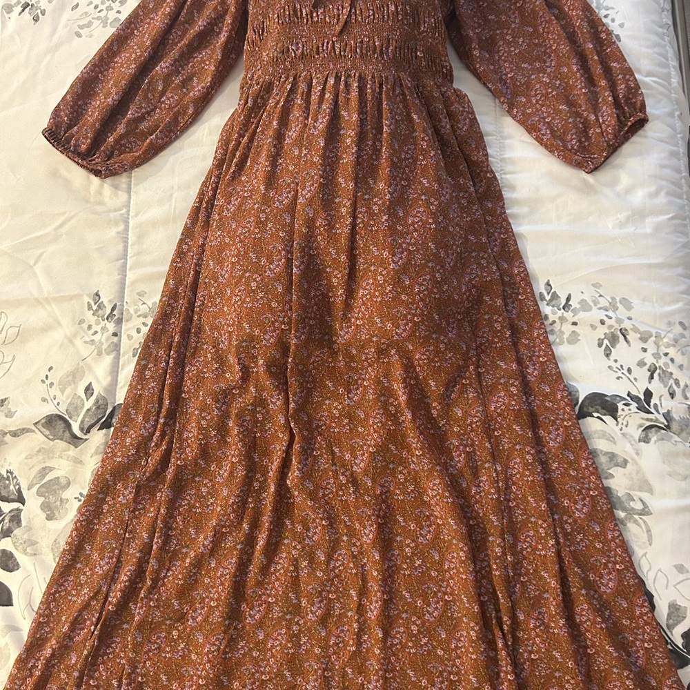 Floral Brown Maxi Dress